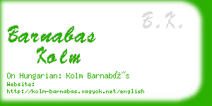 barnabas kolm business card